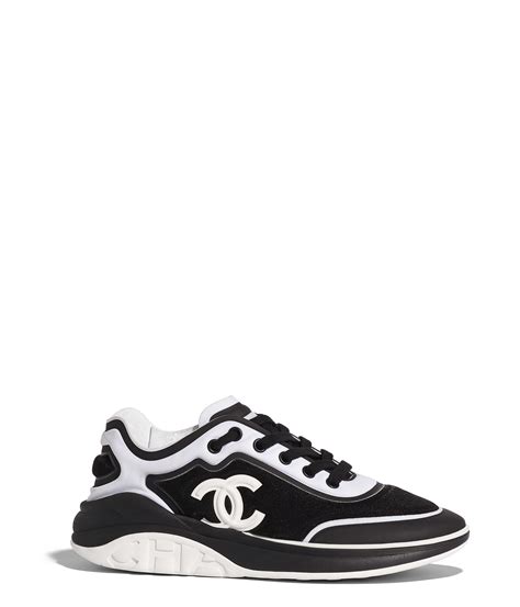 chanel mesh and lycra sneakers|Chanel black and white sneakers.